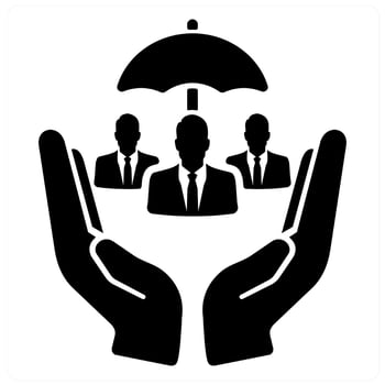 Social Security and people concept in black filled color vector