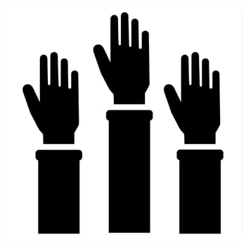 Democracy and power icon concept in black filled color vector