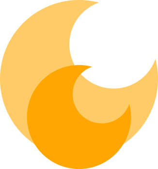 Yellow double crescent moon night png