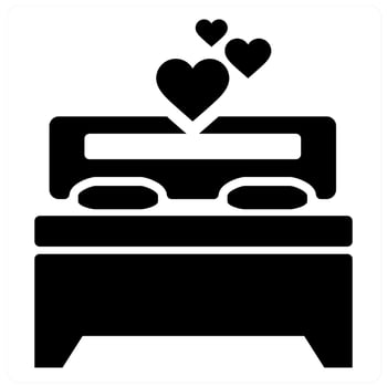 Romantic Night and love icon concept in black filled color vector