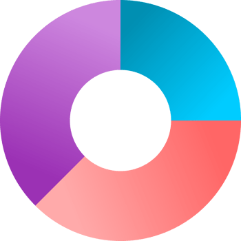Purple pink blue circle statistic graph png