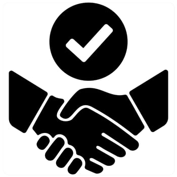 Partnership and deal icon concept in black filled color vector