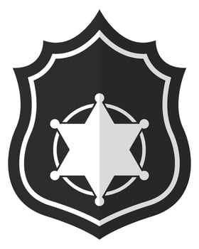 Sheriff badge icon isolated on white background. vector