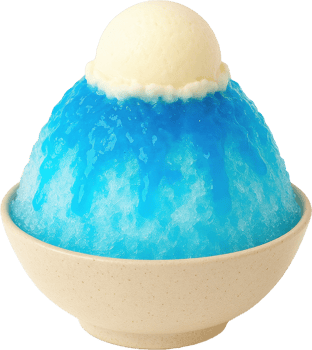 Blue Hawaii Kakigori Japanese Shaved Ice Dessert With Vanilla Ice Cream png