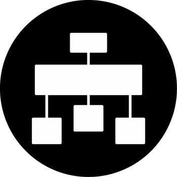 Hierarchical Organizational Structure Glyph Circle Inverted vector