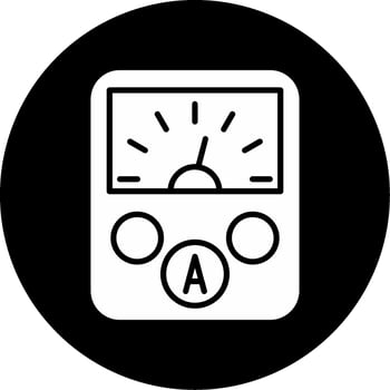 Ammeter Measuring Device Glyph Circle Inverted vector