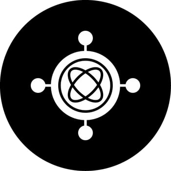 Gyroscope Orientation Sensor Glyph Circle Inverted vector