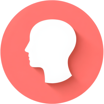 Head silhouette inside a circle profile icon png