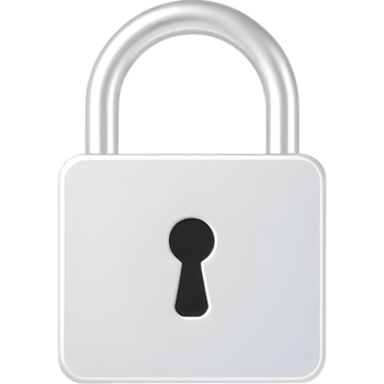 Gray lock icon with minimalist design png