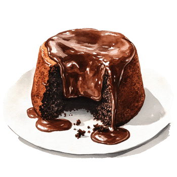 Rich, moist chocolate cake with glossy chocolate glaze dripping down sides, served on white plate, evoking indulgence and sweetness, perfect for dessert or special occasions png