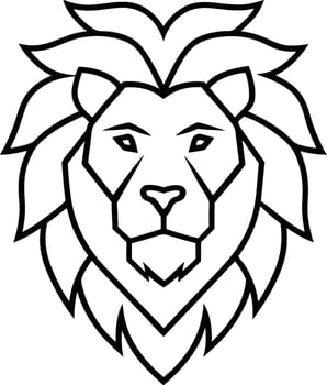 Minimal Line Art Logo of a Lion Head vector