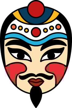 isolate illustration of chinese face mask vector