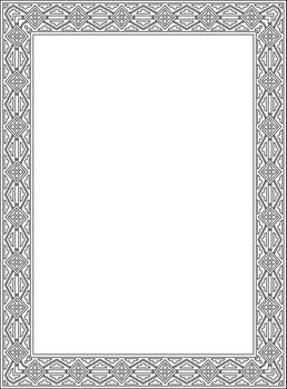black contour square classic renaissance ornament. Rectangle, european border, style frame vector