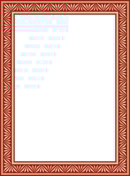 gold and red square classic byzantine ornament. Rectangle, border, Ancient Greece, Eastern Roman Empire frame. Decoration Russian Orthodox Church vector