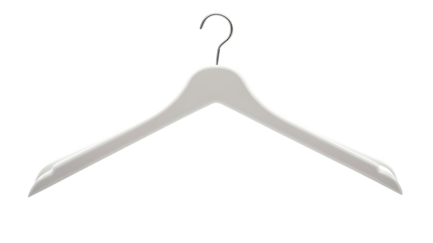 White Clothes Hanger on Transparent Background, Isolated png