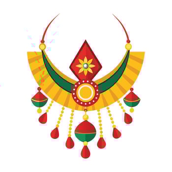 indian traditional necklace illustration vector
