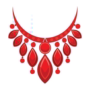 red necklace illustration vector