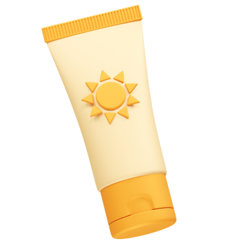Sunscreen cream tube icon illustration 3d png
