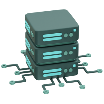 Stacked Servers Representing Data Storage and Network Infrastructure icon 3d. Database icon 3d render illustration png