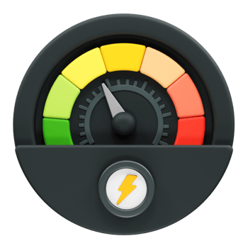 speedometer icon 3d rendering illustration png