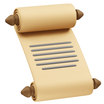 old scroll paper icon illustration 3d render png