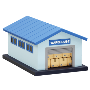 Warehouse with Boxes Ready for Delivery icon illustration rendering 3d png