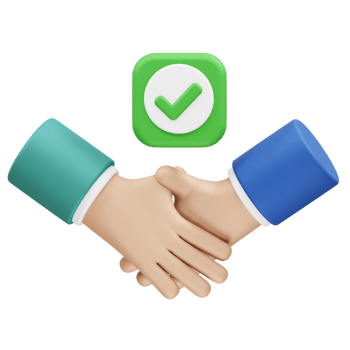 Successful Business Handshake Agreement approved icon 3d rendering illustration png