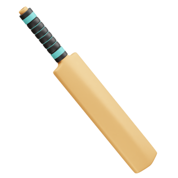 Cricket bat icon 3d rendering illustration png