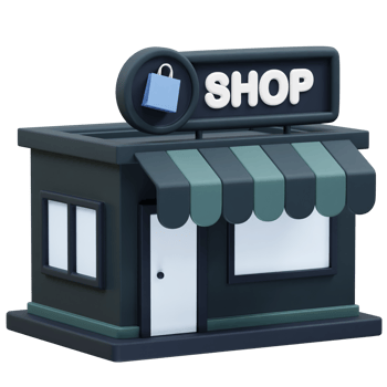 Store 3D Icon illustration render. Shopping store icon illustration render. png