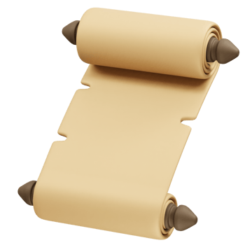 old scroll paper icon 3d. Ancient Scroll paper 3d icon illustration render png