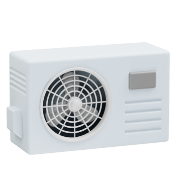 air conditioner machine icon 3d. Air Conditioner Unit Cooling System 3d rendering illustration png