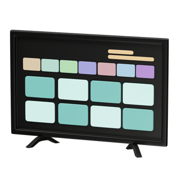Smart TV icon 3d rendering illustration. Smart LED TV icon illustration 3d png