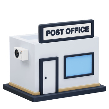 Post Office Building icon 3d rendering illustration png