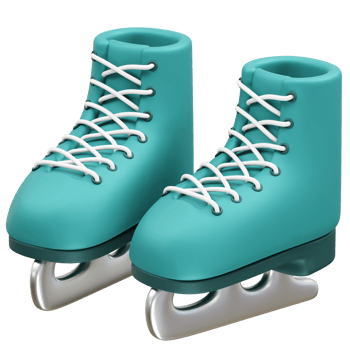 ice skates with white laces icon illustration 3d png