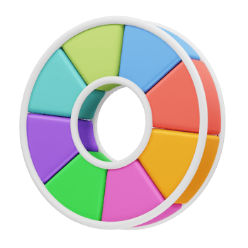 Color wheel icon 3d render illustration. Colorful Infographic icon illustration 3d png