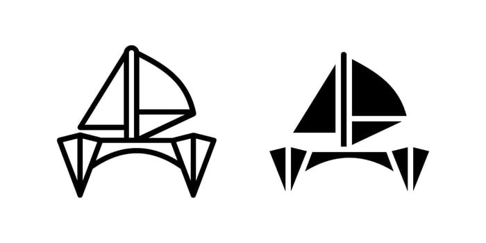 Twin Hull Catamaran Icon Pack vector
