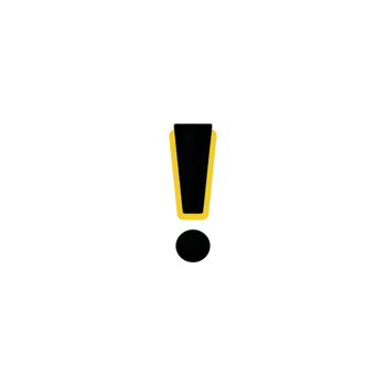 Bold yellow and black exclamation mark symbol on transparent background, conveying urgency or importance. This icon is often used for warnings or alerts in digital and print media png