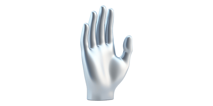 Silver Hand Icon Isolated on Transparent Background png