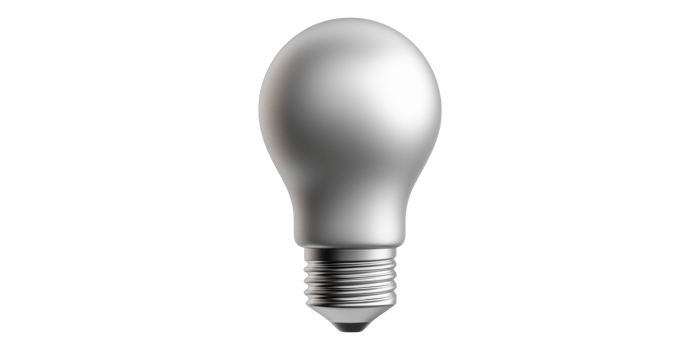 Silver Light Bulb Icon Isolated on Transparent Background png
