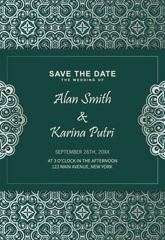 Elegant Wedding Invitation Card Template vector