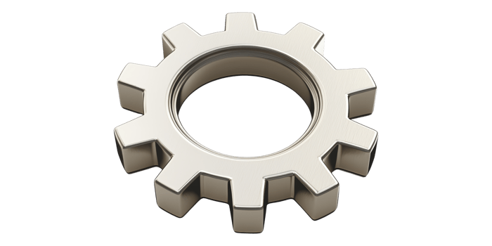 Silver Gear Icon Isolated on Transparent Background png