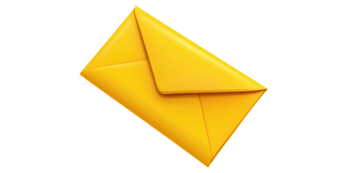 Yellow Envelope Icon Isolated On Transparent Background png