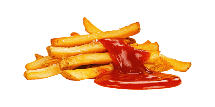 French Fries With Ketchup Isolated On Transparent Background png