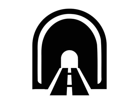 Tunnel Asphalt Road Icon Illustration Design vector
