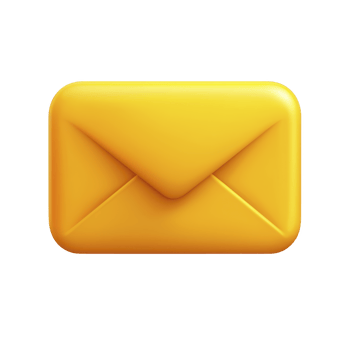 3D illustration of yellow envelope icon, symbolizing email or messaging, with smooth and glossy finish. design is simple and modern, often used in digital communication contexts png