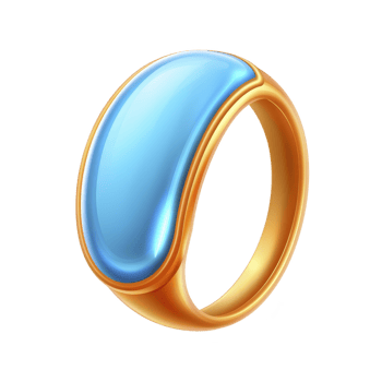 Gold ring with large, glossy blue gemstone set in smooth, modern design, reflecting light beautifully. elegant piece exudes luxury and sophistication png