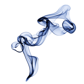 Swirling, abstract blue smoke pattern on transparency background creates sense of fluidity and motion. intricate curves and translucent layers evoke feeling of mystery and elegance png
