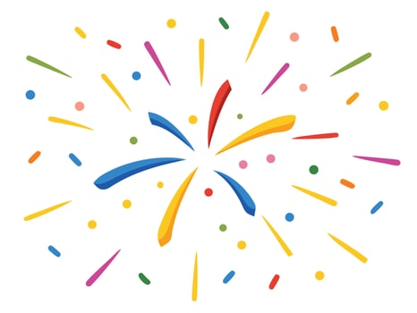 Festive colorful confetti burst illustration perfect for celebrations and party themes vector