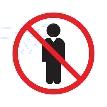 No entry icon. Restricted area authorized personnel only sign. Isolated sign of do not enter sign, no trespassing, authorized personnel only, prohibit people from passing sign. glyph icon. vector