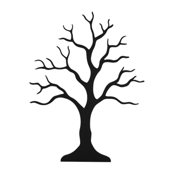 silhouette of leafless tree with bare branches against transparency background, evoking sense of simplicity and stark beauty png